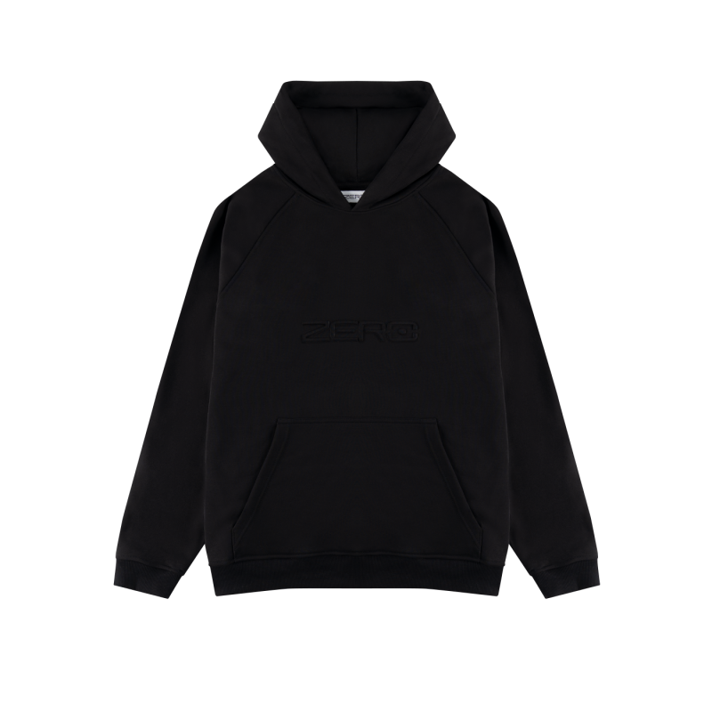 BLUZA Z KAPTUREM CZARNA LOGO TŁOCZONE BLUZA Z KAPTUREM CZARNA LOGO TŁOCZONE