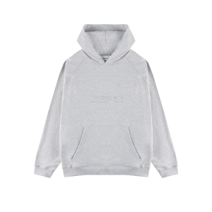 BLUZA Z KAPTUREM SZARA LOGO TŁOCZONE