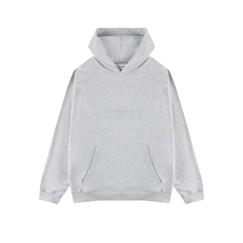 BLUZA Z KAPTUREM SZARA LOGO TŁOCZONE
