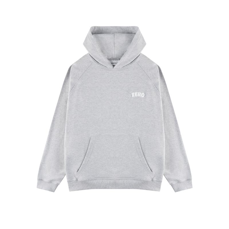 BLUZA Z KAPTUREM SZARA LOGO PLUSZOWE