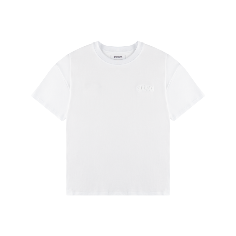 T-SHIRT BIAŁY LOGO PLUSZOWE