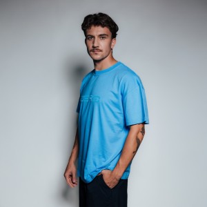 T-SHIRT NIEBIESKA LOGO HD PRINT